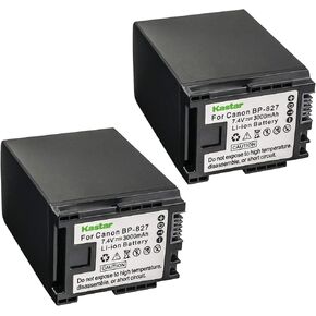 Kastar BP-827 بطارية (2 عبوة) لـ Canon Vixia HF10 HF10 HF20 HF21 HF100 HF200 HF G10 HF M30 M31 M32 HF M40 HF M41 HF M300 HF M400 HF S11 HF S10 HF S21 in Kuwait