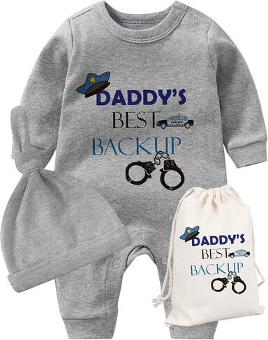 YSCULBUTOL Baby Twins Casual Newborn Infant Clothes Daddy Best Backup Baby Boys Romper with Hat Bag Jumpsuit Clothing in Saudi Arabia