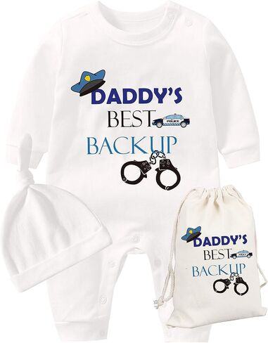 YSCULBUTOL Baby Twins Casual Newborn Infant Clothes Daddy Best Backup Baby Boys Romper with Hat Bag Jumpsuit Clothing in Saudi Arabia