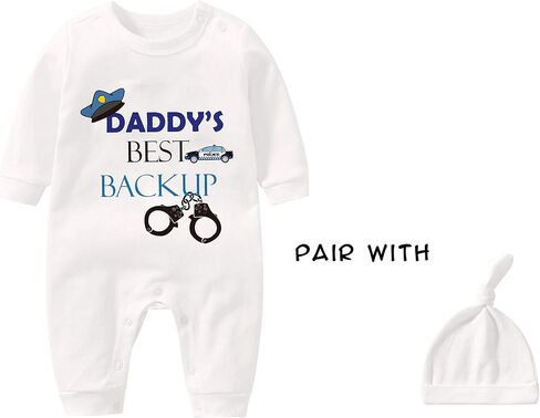 YSCULBUTOL Baby Twins Casual Newborn Infant Clothes Daddy Best Backup Baby Boys Romper with Hat Bag Jumpsuit Clothing in Saudi Arabia