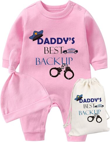 YSCULBUTOL Baby Twins Casual Newborn Infant Clothes Daddy Best Backup Baby Boys Romper with Hat Bag Jumpsuit Clothing in Saudi Arabia