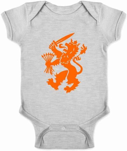 Pop Threads Holland Soccer Dutch Lion National Team Crest Infant Baby Boy Girl Bodysuit in Kuwait