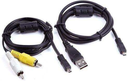 Maxllto USB Data +A/V TV Video Cable Coll for Nikon Coolpix L28 L27 S1100 PJ L840 Camera in Saudi Arabia