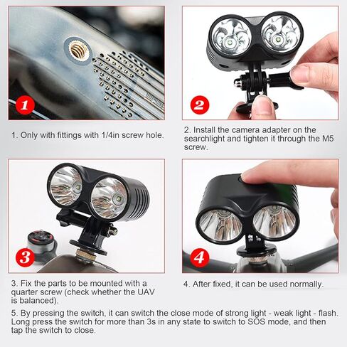 Drone Night Flight Lights, 4 Modes Drone Night Light for FPV, for AIR 2S, Mavic AIR 2, for Mavic 2 Drone Owl Searchlight, LED Light Searchlight for Drone Fishing, Bait Release in Saudi Arabia