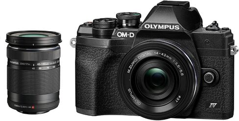 Olympus OM-D E-M10 Mark IV Digital Camera with M.Zuiko Digital ED 14-42mm f/3.5-5.6 EZ and M.Zuiko Digital ED 40-150mm f/4.0-5.6 R Lenses (Black) (2 Items) (Renewed) in Saudi Arabia