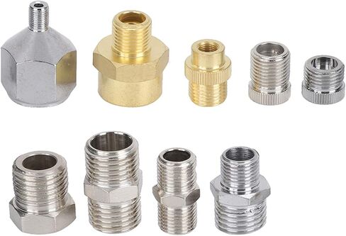 9Pcs Airbrush Connector Set, Professional Spray Gun Accessories with 1/8 inch and 1/4 inch BSP Male and Female Clutches, for Air Compressor and Spray Gun Hose in Saudi Arabia