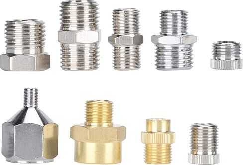 9Pcs Airbrush Connector Set, Professional Spray Gun Accessories with 1/8 inch and 1/4 inch BSP Male and Female Clutches, for Air Compressor and Spray Gun Hose in Saudi Arabia