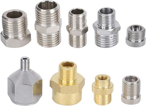 9Pcs Airbrush Connector Set, Professional Spray Gun Accessories with 1/8 inch and 1/4 inch BSP Male and Female Clutches, for Air Compressor and Spray Gun Hose in Saudi Arabia