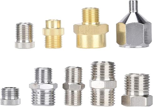 9Pcs Airbrush Connector Set, Professional Spray Gun Accessories with 1/8 inch and 1/4 inch BSP Male and Female Clutches, for Air Compressor and Spray Gun Hose in Saudi Arabia