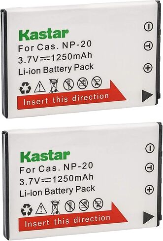 Kastar NP-20 Battery 2X for Cas Exilim EX-M1 EX-M2 EX-M20 EX-S1 EX-S2 EX-S3 EX-S20 EX-S100 EX-S500 EX-S600 EX-S770 EX-S880 EX-Z4 EX-Z5 EX-Z6 EX-Z7 EX-Z8 EX-Z11 EX-Z60 EX-Z65 EX-Z70 EX-Z75 EX-Z77 in Saudi Arabia