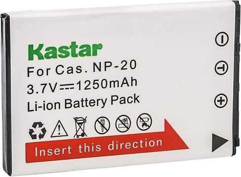 Kastar NP-20 Battery 2X for Cas Exilim EX-M1 EX-M2 EX-M20 EX-S1 EX-S2 EX-S3 EX-S20 EX-S100 EX-S500 EX-S600 EX-S770 EX-S880 EX-Z4 EX-Z5 EX-Z6 EX-Z7 EX-Z8 EX-Z11 EX-Z60 EX-Z65 EX-Z70 EX-Z75 EX-Z77 in Saudi Arabia