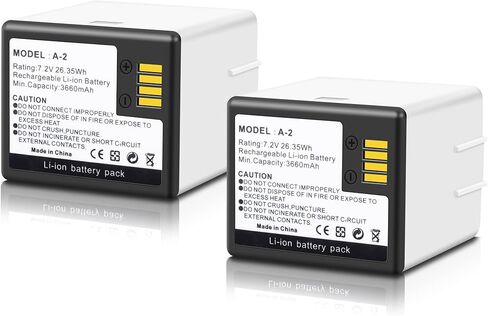 2-Pack A-2 Battery Compatible for Arlo Go VMA4410 VMA4400C VMA4410-10000S VML4030 VML4430, for Arlo Go 4030 HD Security Camera Night Vision Upgrade Capacity 7.2V 3660mah/26.35Wh (Not Same with A-1) in Saudi Arabia