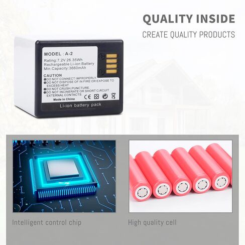 2-Pack A-2 Battery Compatible for Arlo Go VMA4410 VMA4400C VMA4410-10000S VML4030 VML4430, for Arlo Go 4030 HD Security Camera Night Vision Upgrade Capacity 7.2V 3660mah/26.35Wh (Not Same with A-1) in Saudi Arabia