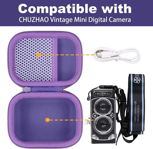 Camera Case for CHUZHAO Vintage Mini Digital Camera,Compatible with Portable TLR Style Retro Compact Small Pocket Autofocus Camera(Purple Case) in Kuwait