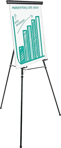 Universal 43034 عرض تقديمي ثقيل Easel ، ارتفاع 69 بوصة الحد الأقصى ، المعدن ، الأسود in Saudi Arabia