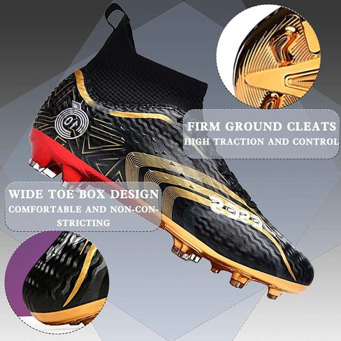 Maylrvjv Soccer Soccer Mens High-Top Ankle: Soccer Cleats for Boys Comfortable Breathable Youth's Football Boots Outdoor Turf Firm Ground Cleats,White in Saudi Arabia
