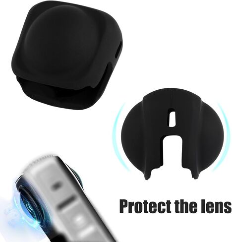 Camera Lens Cap, Premium Silicone Lens Guard Camera Accessories Drop-Resistant Lens Cover Scratch-Resistant Case Easy to Clean Lens Protection Supplies Compatible with Insta360 X4(Black) in Saudi Arabia