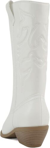 Soda Rider ~ Women Mid-Calf Western Cowboy Boots with Pointed Toe & Side Zipper in Kuwait