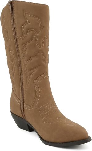 Soda Rider ~ Women Mid-Calf Western Cowboy Boots with Pointed Toe & Side Zipper in Kuwait
