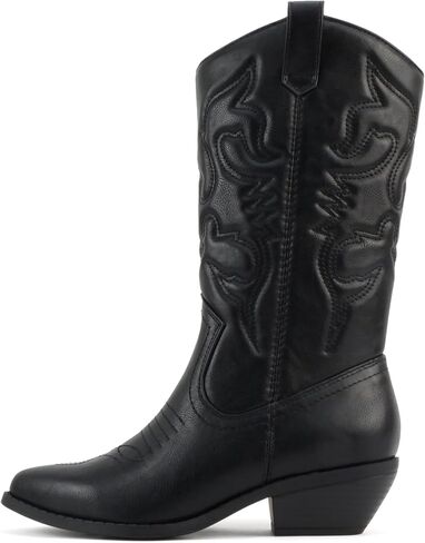 Soda Rider ~ Women Mid-Calf Western Cowboy Boots with Pointed Toe & Side Zipper in Saudi Arabia