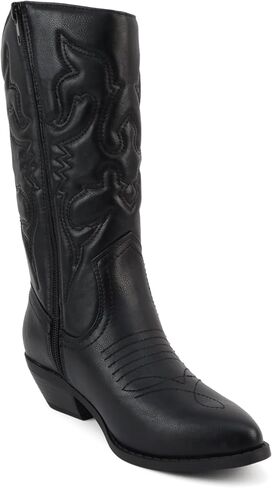 Soda Rider ~ Women Mid-Calf Western Cowboy Boots with Pointed Toe & Side Zipper in Saudi Arabia