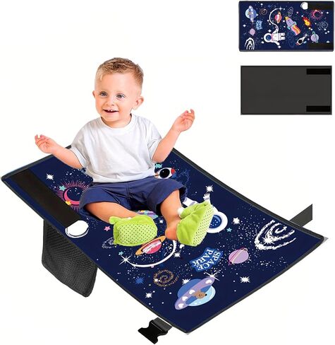 سرير طائرة من Pandaear Toddler ، سرير سفر سفر موسع لمقعد الطائرات ، أساسيات سفر صغار محمولة للرحلات ، مسند القدمين سهل التنظيف وقابل للنفخ ، الأزرق in Saudi Arabia