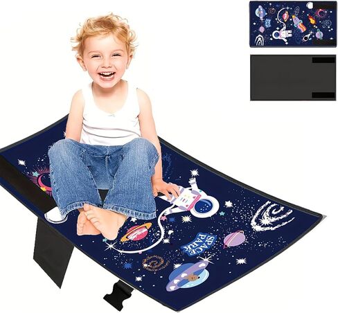 سرير طائرة من Pandaear Toddler ، سرير سفر سفر موسع لمقعد الطائرات ، أساسيات سفر صغار محمولة للرحلات ، مسند القدمين سهل التنظيف وقابل للنفخ ، الأزرق in Saudi Arabia