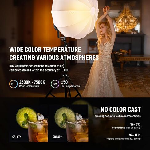 NEEWER 300W RGB LED Video Light with Reflector, APP & 2.4G Control, 2500K-7500K CCT, CRI97+, 29600Lux/1m, 17 Scenes, Bowens Mount Continuous Lighting for Studio Photography Recording Streaming, CB300C in Saudi Arabia