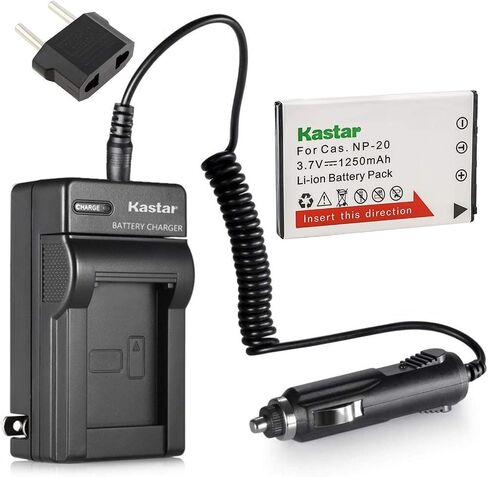 Kastar 1x Battery + Charger for Cas NP-20 NP-20DBA BC-11L & Cas Exilim EX-M20 EX-S100 EX-S500 EX-S600 EX-S770 EX-S880 EX-Z3 EX-Z4 EX-Z5 EX-Z6 EX-Z7 EX-Z8 EX-Z11 EX-Z60 EX-Z65 EX-Z70 EX-Z75 EX-Z77 in Saudi Arabia