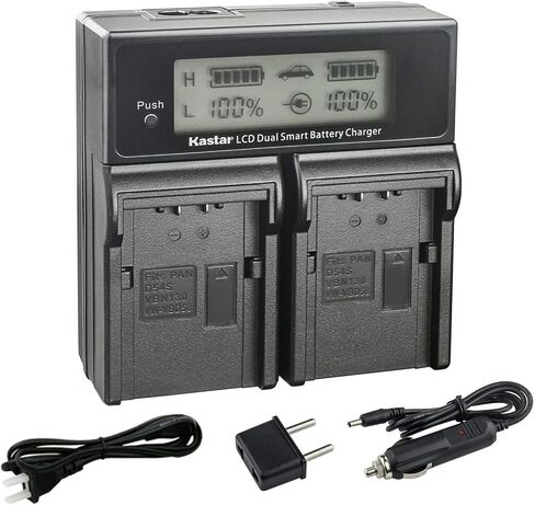 Kastar AG-VBR118 AC LCD Dual Fast Charger Compatible with Panasonic AG-VBR59, AG-VBR89G, AG-VBR118G, Panasonic AJ-UX90, AJ-UX180, HC-X1, HC-X1000, HC-MDH2, AJ-UX90, AJ-UX180 Camera in Saudi Arabia