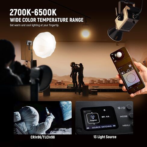 NEEWER 300W RGB LED Video Light with Reflector, APP & 2.4G Control, 2500K-7500K CCT, CRI97+, 29600Lux/1m, 17 Scenes, Bowens Mount Continuous Lighting for Studio Photography Recording Streaming, CB300C in Saudi Arabia
