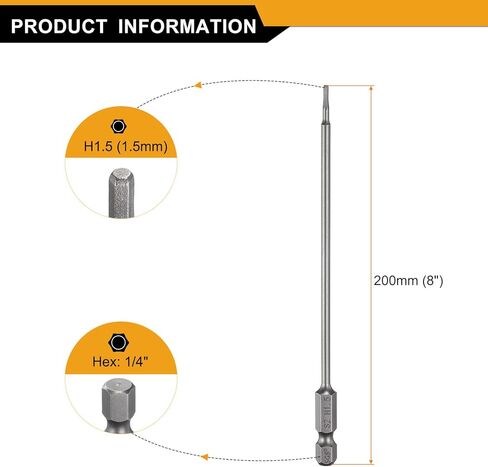HARFINGTON 2pcs H6.0 Hex Head Drill Bit Wrench 6mm Metric Flat Tip 1/4" Hex Shank 300mm (12") Long Magnetic Hexagonal Screw Driver Socket Industrial Screwdriver Power Bits in Saudi Arabia