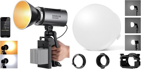 Neewer MS150B 130W BI COLOL LED ضوء الفيديو مع CRS6 Softbox Diffusion Dome ، Mini Cob Plantable Photography Lighting مع التحكم في التطبيق ، إضاءة الإخراج المستمر Bowens Mount in Saudi Arabia