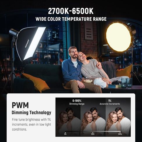 Neewer MS150B 130W BI COLOL LED ضوء الفيديو مع CRS6 Softbox Diffusion Dome ، Mini Cob Plantable Photography Lighting مع التحكم في التطبيق ، إضاءة الإخراج المستمر Bowens Mount in Saudi Arabia
