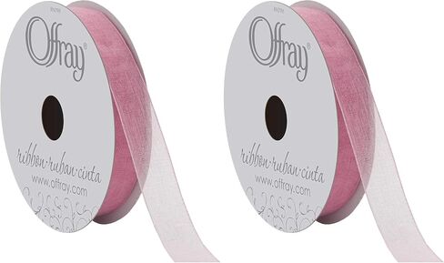 Berwick Offray 5/8" Nylon Sheer Ribbon, Pink, 25 Yards in Saudi Arabia