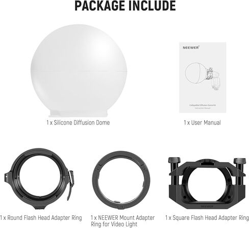NEEWER MS60B LED Video Light 2.4G/APP Control with CRS6 Softbox Diffusion Dome, 65W Metal Mini Compact COB Continuous Output Lighting Spotlight PWM Dimming, Bowens Mount, Silver in Saudi Arabia