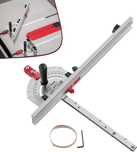 Woodpeckers StealthStop Miter Gauge, Universal Table Saw Miter Gauge with Extendable Fence, Micro-Adjust Stop, Patented Miter Bar Leaf Springs in Saudi Arabia