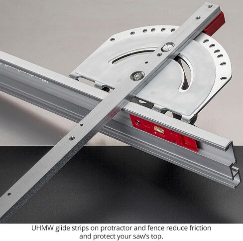 Woodpeckers StealthStop Miter Gauge, Universal Table Saw Miter Gauge with Extendable Fence, Micro-Adjust Stop, Patented Miter Bar Leaf Springs in Saudi Arabia