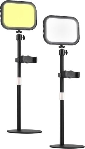 ZJchao Desktop LED Video Light Panel 12W Soft Light Adjustable Stand Phone Holder USB Powered (2-Pack) in Kuwait