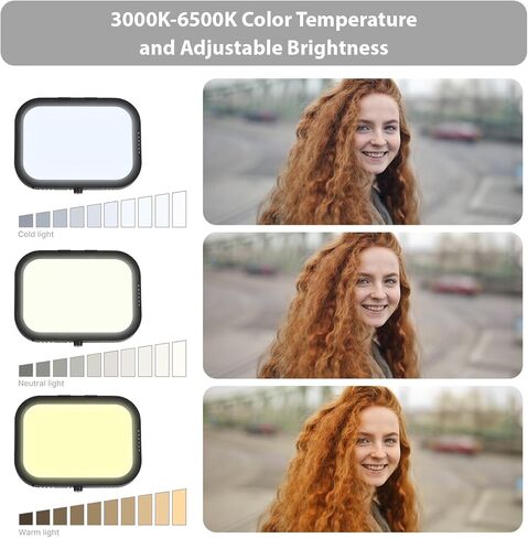 ZJchao Desktop LED Video Light Panel 12W Soft Light Adjustable Stand Phone Holder USB Powered (2-Pack) in Kuwait