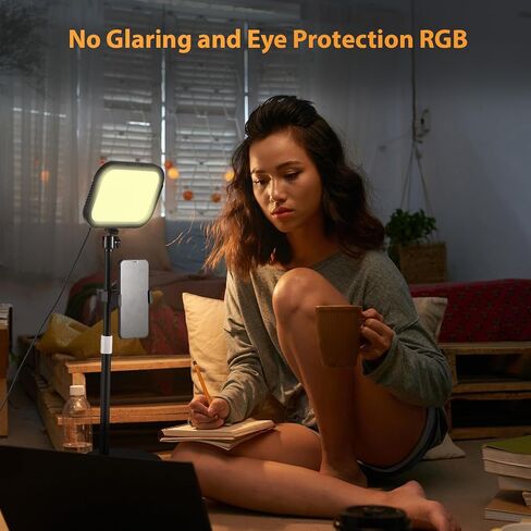 ZJchao Desktop LED Video Light Panel 12W Soft Light Adjustable Stand Phone Holder USB Powered (2-Pack) in Kuwait