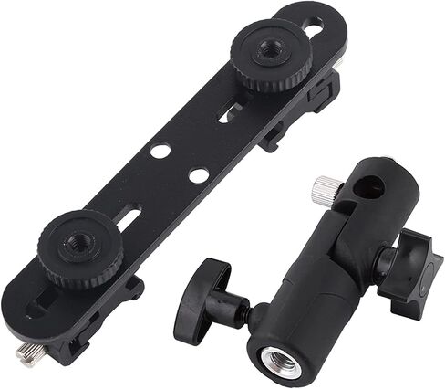 Dual Hot Shoe Bracket, Camera Flash Brackets, Flash Umbrella Holder, Suitable for Most Flash Units in Saudi Arabia