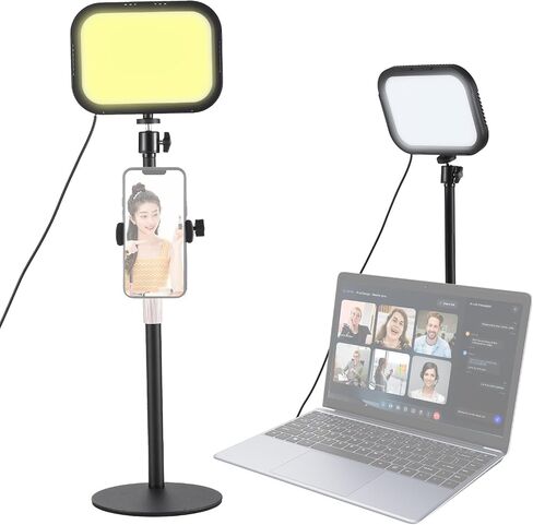 Zjchao سطح المكتب LED LED لوحة ضوء 12W ضوء ناعم قابلة للتعديل حامل الهاتف USB مدعوم (2 حزمة) in Saudi Arabia
