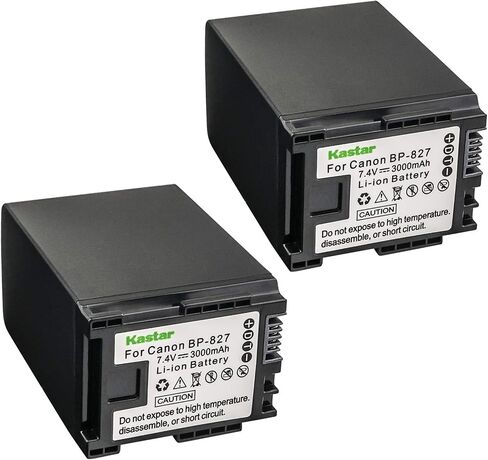 Kastar BP-827 بطارية (2 عبوة) لـ Canon Vixia HF10 HF10 HF20 HF21 HF100 HF200 HF G10 HF M30 M31 M32 HF M40 HF M41 HF M300 HF M400 HF S11 HF S10 HF S21 in Kuwait