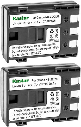 Kastar 1-Pack NB-2L / NB-2LH Battery Replacement for Canon ZR200, ZR300, ZR400, ZR500, ZR600, ZR700, ZR800, ZR830, ZR850, ZR900, ZR930, ZR950, ZR960, MD100, MD101, MD110, MD111, MD120 Camera in Saudi Arabia