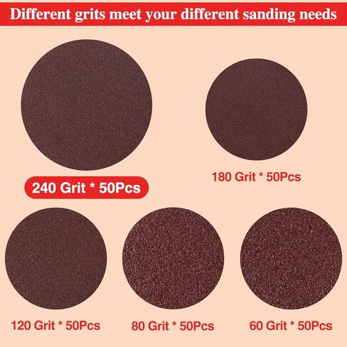 Roll Lock Quick Change Discs 50 Pcs 2 Inches Sanding Discs Aluminum Oxide Sandpaper Die Grinder Sanding Surface Prep Strip Burr Polish Finish Rust Paint Removal, 240 Grit in Saudi Arabia