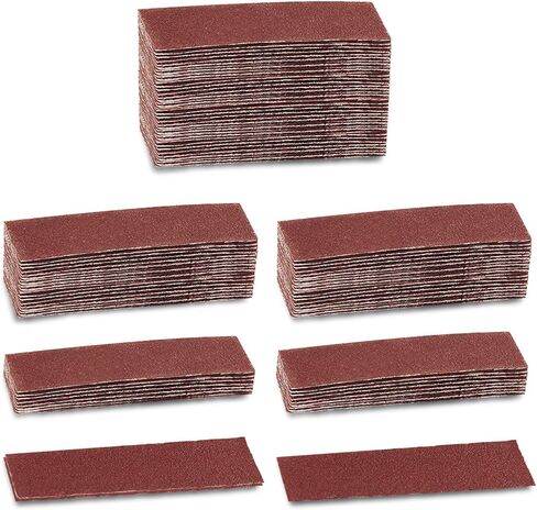 100pcs Micro Sander Kit Detail Sander Micro Finishing Paper Hook & Loop Aluminum Oxide Sandpaper 80 Grit 3.5x1.2 Inch in Saudi Arabia