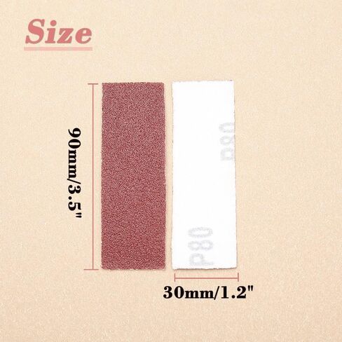 100pcs Micro Sander Kit Detail Sander Micro Finishing Paper Hook & Loop Aluminum Oxide Sandpaper 80 Grit 3.5x1.2 Inch in Saudi Arabia