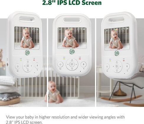 LEAPFROG LF2513 Baby Monitor ، شاشة IPS LCD 2.8 بوصة ، طاولة عموم ، نطاق 1000 قدم ، رؤية ليلية ، تهوية مهدئة ، ضوء ليلي ، صوت ثنائي الاتجاه ، مستشعر درجة الحرارة ، ناقل حركة آمن لا wifi in Kuwait