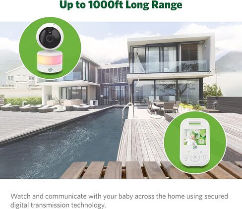 LEAPFROG LF2513 Baby Monitor ، شاشة IPS LCD 2.8 بوصة ، طاولة عموم ، نطاق 1000 قدم ، رؤية ليلية ، تهوية مهدئة ، ضوء ليلي ، صوت ثنائي الاتجاه ، مستشعر درجة الحرارة ، ناقل حركة آمن لا wifi in Kuwait